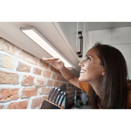 Osram - Luminária LED sob armário com sensor de movimento e sensor crepuscular LINEAR LED/4W/3,7V 1500 mAh 3000/4000/6500K 60 cm cinzenta