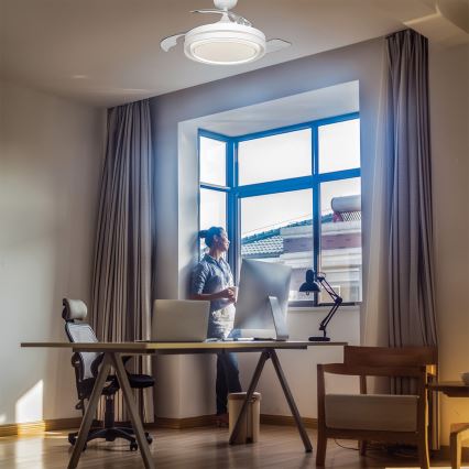 Osram - Candeeiro de teto LED dimerizável com ventilador PONIENTE LED/36W/230V 3000/4000/6500K + comando remoto