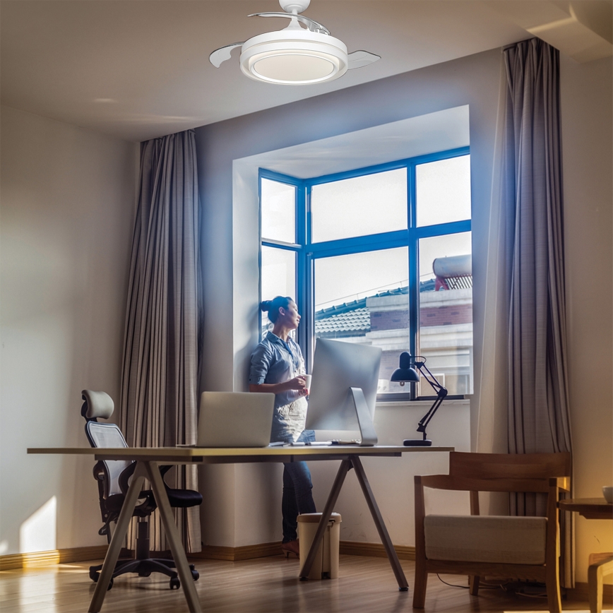 Osram - Candeeiro de teto LED dimerizável com ventilador PONIENTE LED/36W/230V 3000/4000/6500K + comando remoto