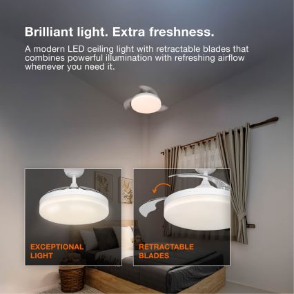 Osram - Candeeiro de teto LED dimerizável com ventilador PONIENTE LED/36W/230V 3000/4000/6500K + comando remoto