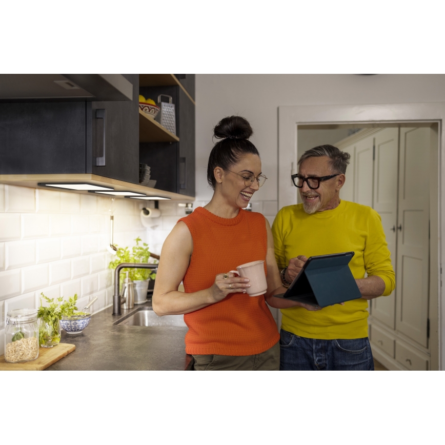 Osram - Luminária LED regulável para instalar sob armários com sensor de movimento UNDERCABINET LED/7,5W/230V 3000/4000/6500K 20x30 cm preta