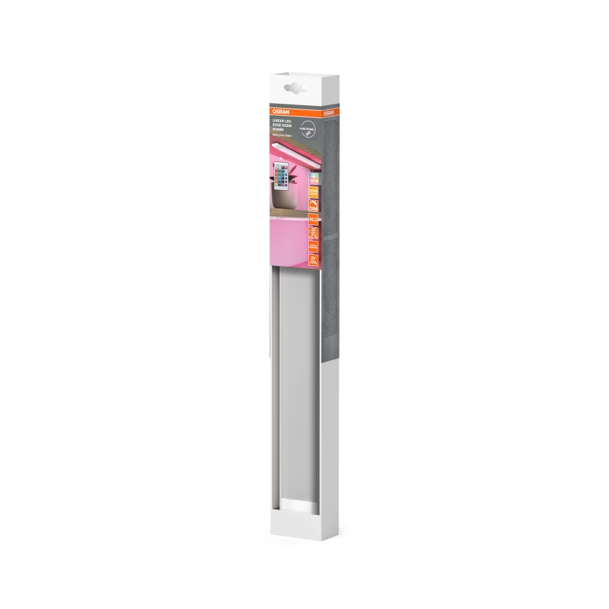 Osram - Luminária LED RGBW dimerizável para montagem sob armários com sensor de movimento LINEAR EDGE LED/8W/230V 50 cm branco + comando à distância
