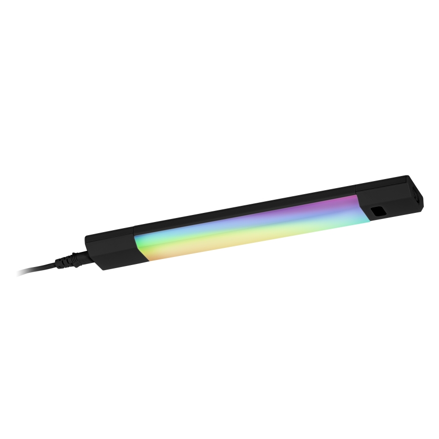 Osram - Luminária LED RGBW dimerizável para instalação sob armário com sensor de movimento LINEAR EDGE LED/4W/230V 30 cm preta + comando remoto