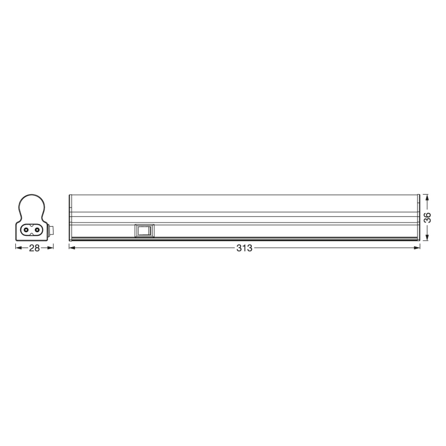 Osram - Luminária LED sob armário com sensor de movimento BATTEN, 4 W, 230 V, 3000 K, 32 cm, branca
