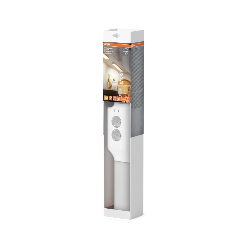 Osram - Luminária LED regulável para instalação sob o armário, com tomadas UNDERCABINET LED/10W/230V 3000K 54,8 cm branca