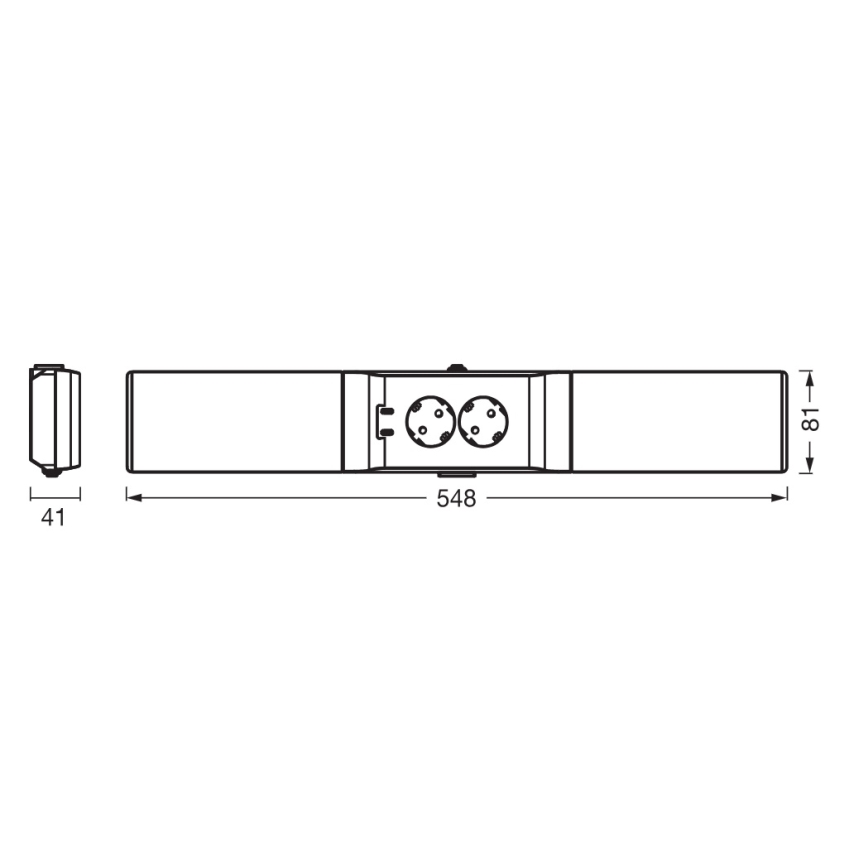 Osram - Luminária LED regulável para instalação sob o armário, com tomadas UNDERCABINET LED/10W/230V 3000K 54,8 cm branca