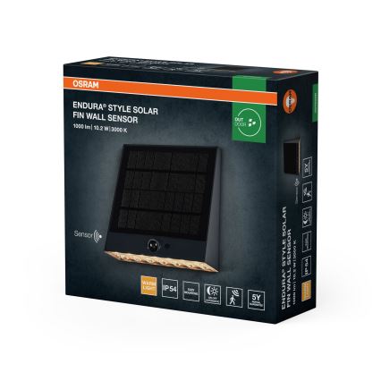 Osram - Aplique de parede solar LED com sensor ENDURA STYLE LED/10,2W/4,2V 2000 mAh IP54 antracite
