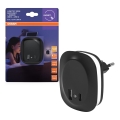 Osram - Luminária noturna LED de tomada com sensor e porta USB LUNETTA LED/12,5W/230V preta