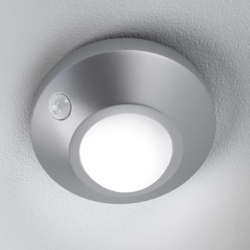 Osram - Luminária noturna LED com sensor NIGHTLUX LED/2W/3xAA prateada