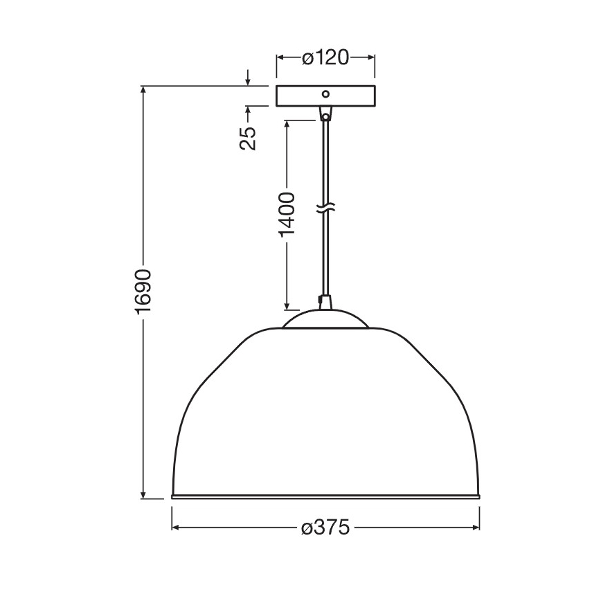 Osram - Luminária pendente com cabo CAMEL BELL 1xE27/9W/230V, diâmetro 37,5 cm