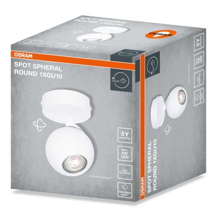 Osram - Luminária spot SPOT SPHERAL 1xGU10/6W/230V branca