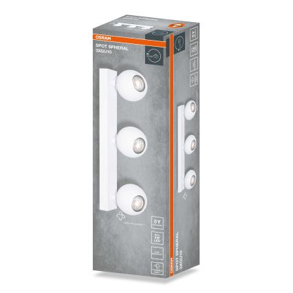 Osram - Luminária spot SPOT SPHERAL 3xGU10/6W/230V branca