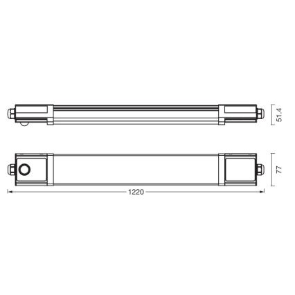 Osram - Luminária técnica LED tipo fluorescente com sensor de crepúsculo e de movimento SUBMARINE LED/36W/230V 122 cm IP65