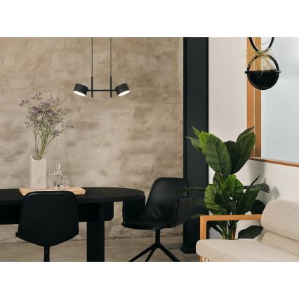 Osram - Lustre LED dimerizável suspenso por cabo DECOR KYOTO 2xLED/10W/230V CRI 90 preto