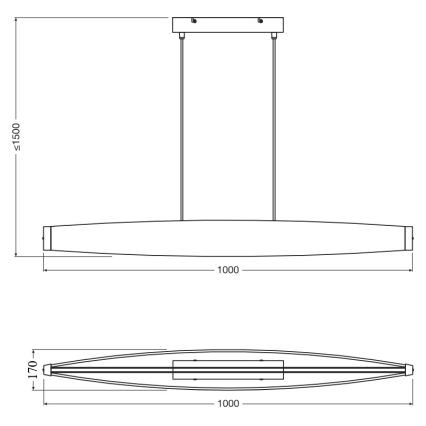 Osram - Lustre LED pendente com cabo DECOR FLAT LED/23W/230V cinzento