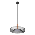 Osram - Lustre LED suspenso por cabo DECOR MESH LED/18,5W/230V Ø 40 cm preto/madeira de seringueira