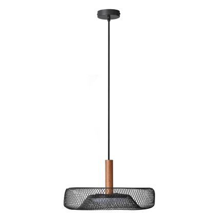 Osram - Lustre LED suspenso por cabo DECOR MESH LED/18,5W/230V Ø 40 cm preto/madeira de seringueira