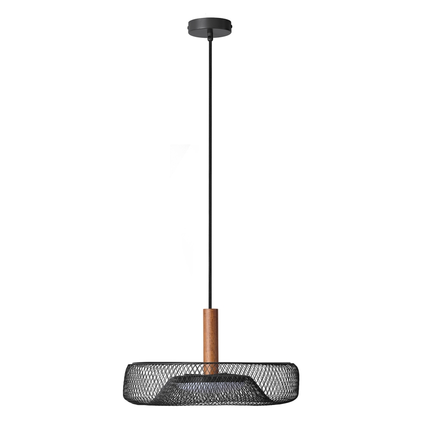 Osram - Lustre LED suspenso por cabo DECOR MESH LED/18,5W/230V Ø 40 cm preto/madeira de seringueira