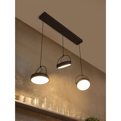 Osram - Lustre LED suspenso por cabo DECOR PUCK 3xLED/12W/230V CRI 90 preto