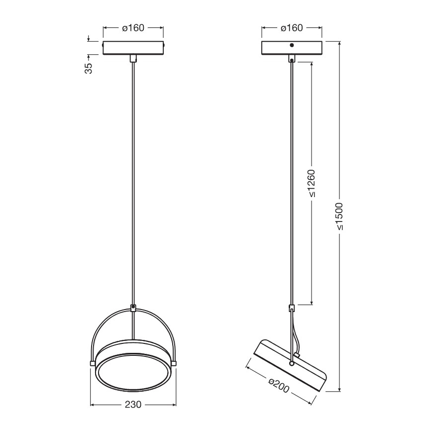 Osram - Lustre LED suspenso por cabo DECOR PUCK LED/12W/230V CRI 90 preto