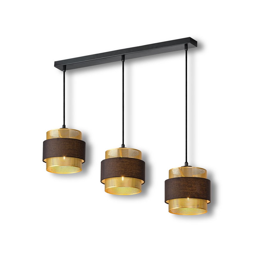Osram - Lustre pendente com cabo DECOR HORNET 3xE27/10W/230V preto/dourado
