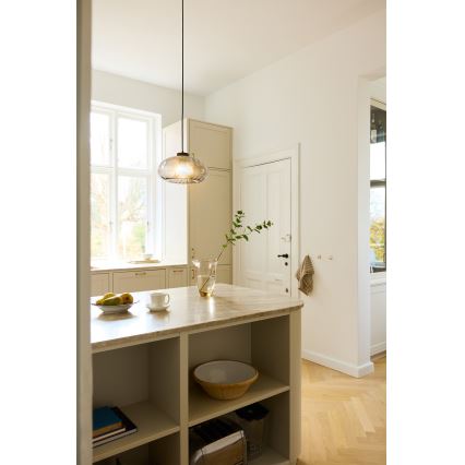 Osram - Lustre pendente com cabo DECOR SMOKE 1xE27/12W/230V Ø 28 cm preto/cinzento fumê
