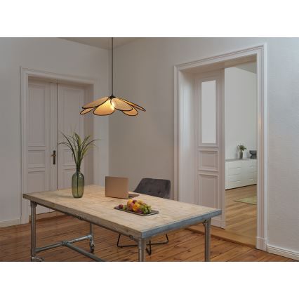 Osram - Lustre pendente DECOR RATTAN 1xE27/15W/230V Ø 69 cm bege/preto