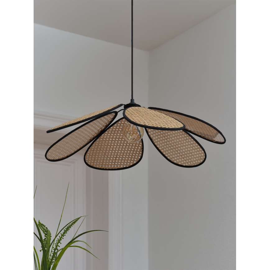 Osram - Lustre pendente DECOR RATTAN 1xE27/15W/230V Ø 69 cm bege/preto