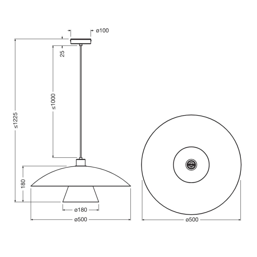 Osram - Lustre suspenso com cabo DECOR FLYING MUSHROOM 1xE27/25W/230V diâmetro 50 cm verde
