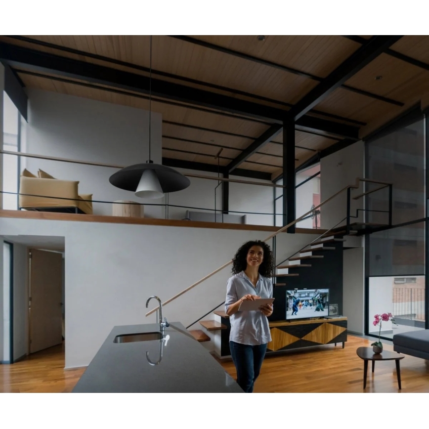 Osram - Lustre suspenso por cabo DECOR FLYING MUSHROOM 1xE27/25W/230V diâmetro 50 cm preto