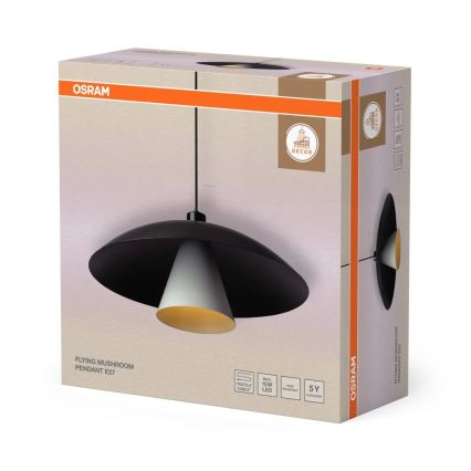 Osram - Lustre suspenso por cabo DECOR FLYING MUSHROOM 1xE27/25W/230V diâmetro 50 cm preto