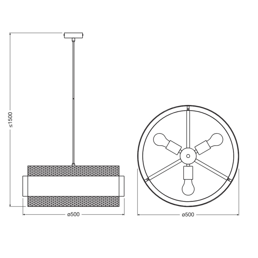 Osram - Lustre suspenso por cabo DECOR HORNET 3xE27/10W/230V Ø 50 cm preto/dourado