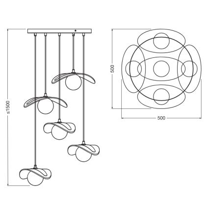 Osram - Lustre suspenso por cabo DECOR PEARL 5xG9/5W/230V bege