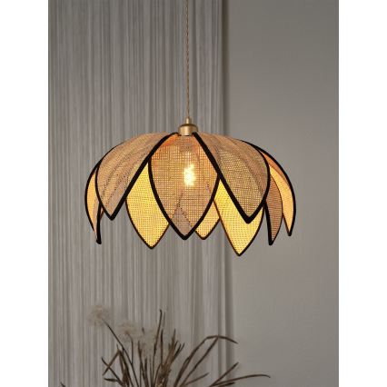 Osram - Lustre suspenso por cabo DECOR RATTAN 1xE27/15W/230V, diâmetro 48 cm, bege/preto