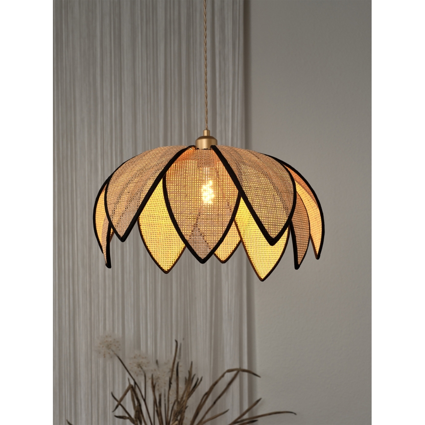 Osram - Lustre suspenso por cabo DECOR RATTAN 1xE27/15W/230V, diâmetro 48 cm, bege/preto
