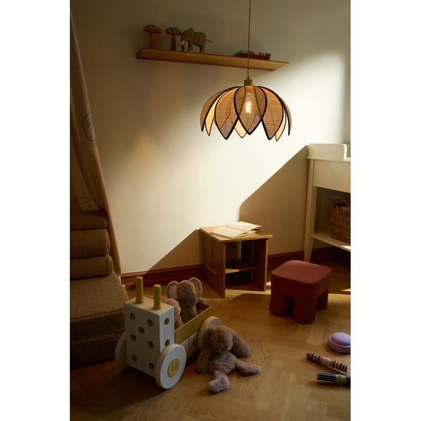 Osram - Lustre suspenso por cabo DECOR RATTAN 1xE27/15W/230V, diâmetro 48 cm, bege/preto