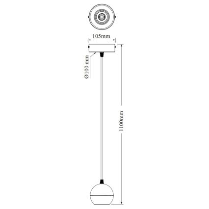 Osram - Lustre suspenso por cabo SPOT SPHERAL 1xGU10/6W/230V preto