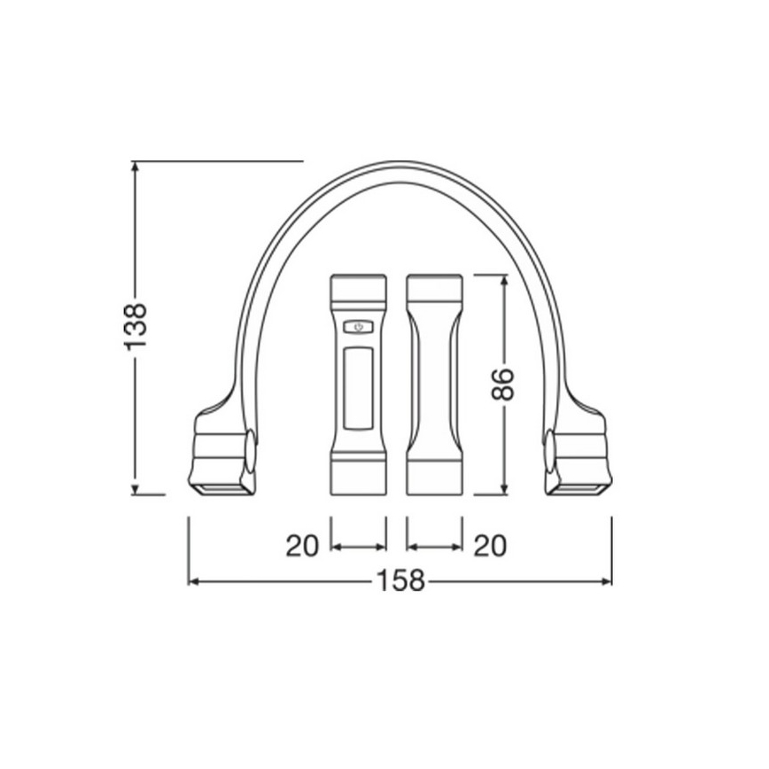 Osram - LED lanterna recarregável dimerizável LEDINSPECT WEARABLE NECKLIGHT LED/1W/3,7V IP54 1000 mAh