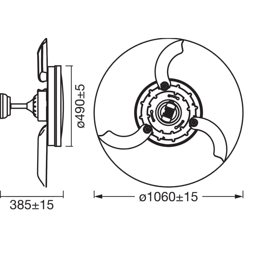 Osram - Candeeiro de teto com ventoinha LED/66W/230V 3000/4000/6500K branco + comando remoto