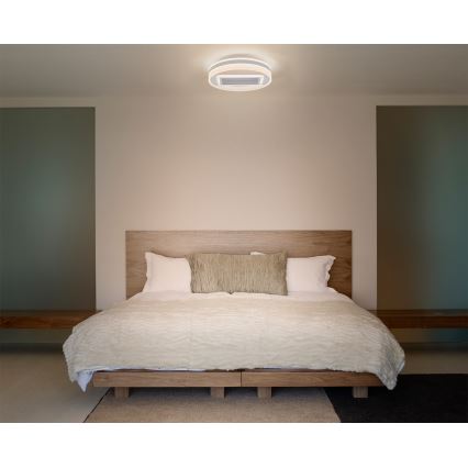 Osram - Luminária de teto LED dimerizável com ventilador CEILING FAN LED/55W/230V 3000-6500K branca + controlo remoto