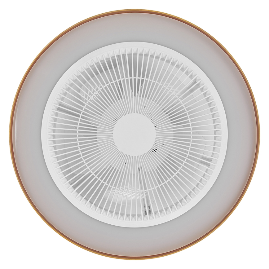 Osram - Candeeiro de teto LED regulável com ventilador, 49W/230V, 2700-6500K, branco/dourado + comando remoto
