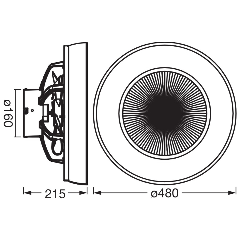Osram - Candeeiro de teto LED regulável com ventilador, 49W/230V, 2700-6500K, branco/dourado + comando remoto