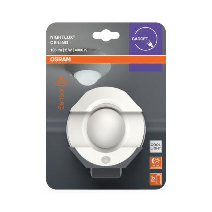 Osram - Luminária LED de orientação com sensor NIGHTLUX LED/2W/3xAA branca
