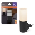 Osram - Luz noturna LED com sensor de crepúsculo LUNETTA LED/0,2W/230V preta