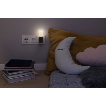 Osram - Luz noturna LED com sensor de crepúsculo LUNETTA LED/0,2W/230V preta