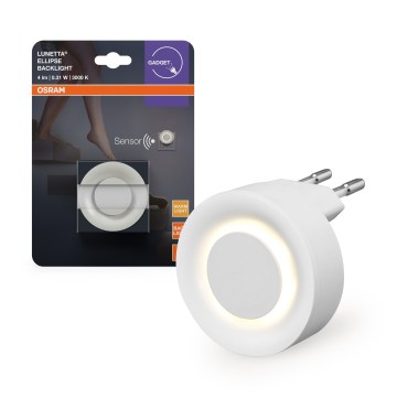 Osram - Luz noturna LED com sensor de movimento e de crepúsculo LUNETTA LED/0,31W/230V branco