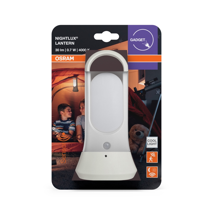 Osram - Luz de presença LED com sensores de movimento e crepúsculo MOBILE LED/0,7W/4xAAA branca