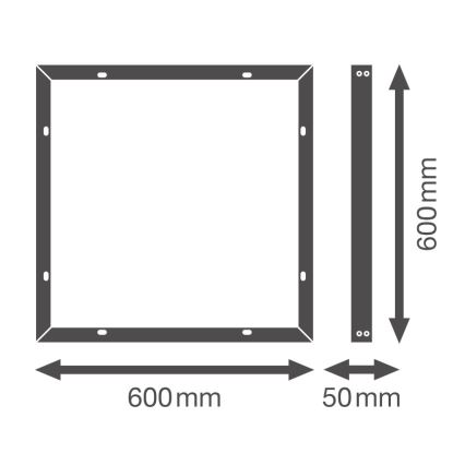 Osram - Moldura metálica para instalação de painéis LED ESSENTIAL 60x60 cm branca