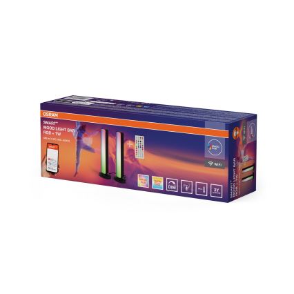 Osram - Pack com 2x Lâmpadas de Mesa LED RGBW Reguláveis MOOD LIGHT LED/4W/230V 2700-6500K Wi-Fi + comando remoto