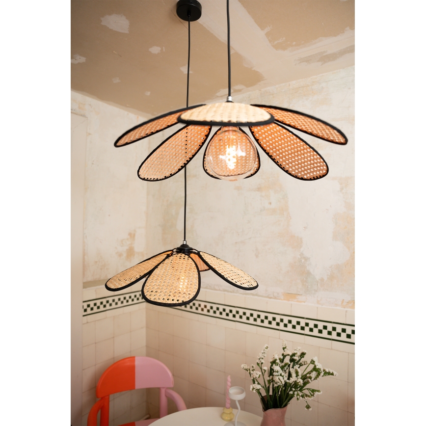 Osram - Pendente com cabo DECOR RATTAN 1xE27/15W/230V Ø 58 cm bege/preto